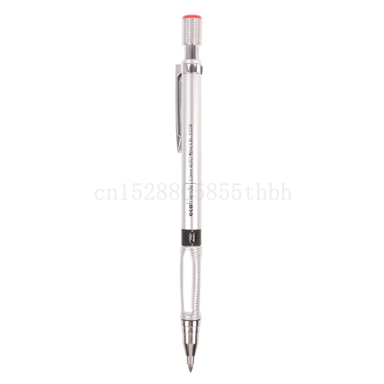 2.0mm 2B Lead Holder Automatic Mechanical Drawing Pencil Draughting Stationery: Silver