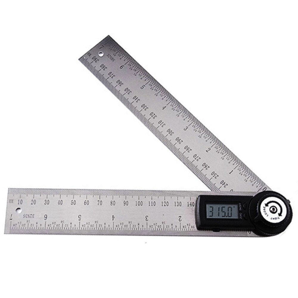Stainless Steel 2in1 Digital Angle Finder Meter Protractor Gauge Scale Ruler 360 degree 400mm with Moving Blade