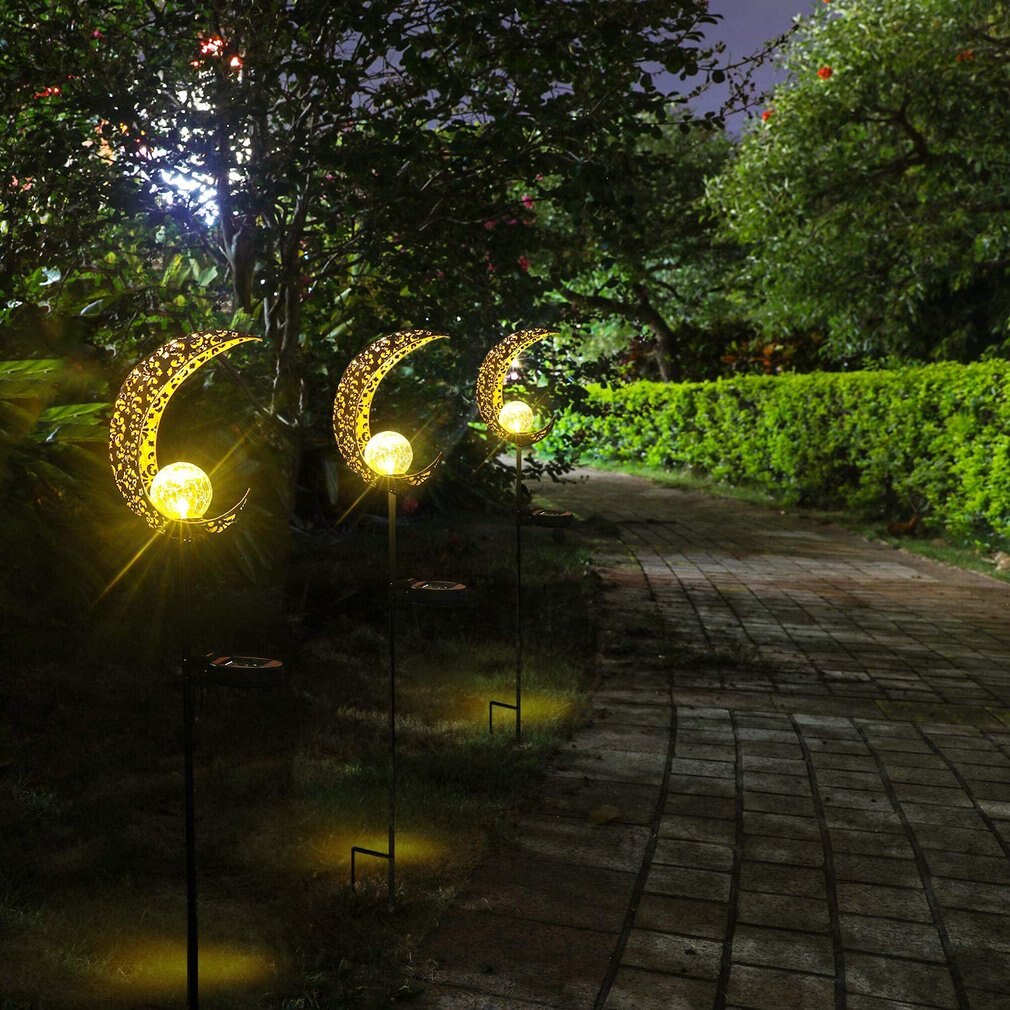 LED Solar Moon Light Metal LED Garden Light Moon Effect Lamp Waterproof Outdoor Lights Landscape Lights Solar Decorative Light