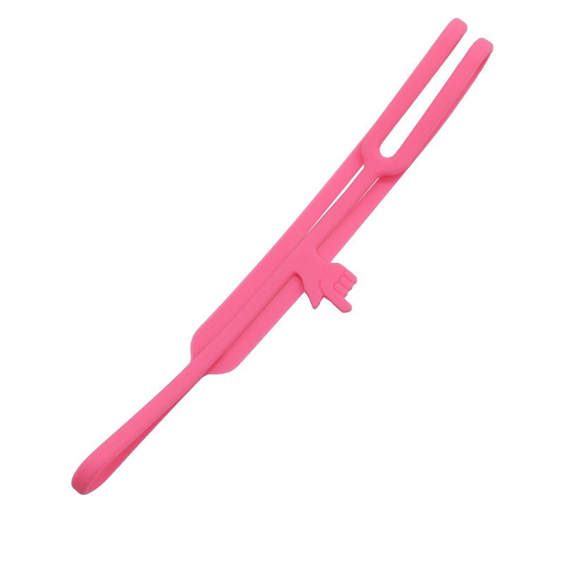 7 Pcs Flexible bookmark Learning Stationery Unique Silicone Finger Pointing Bookmark Elasticity Book Mark: Pink