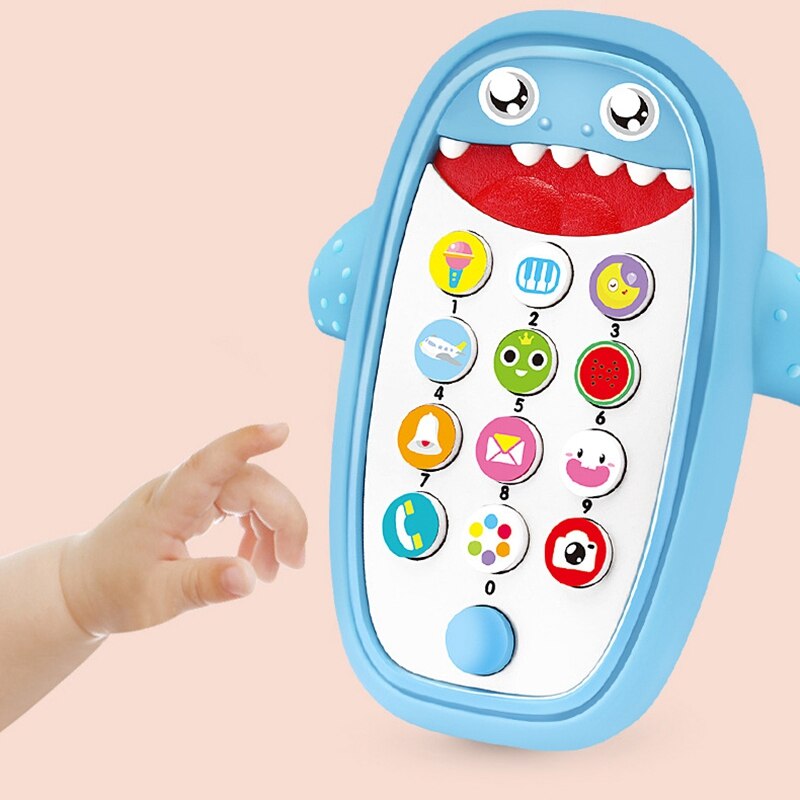 Bijtringtelefoon voor baby's met afneembare zachte hoes, lichtjes, muziek en regelbaar volume - speel en leer