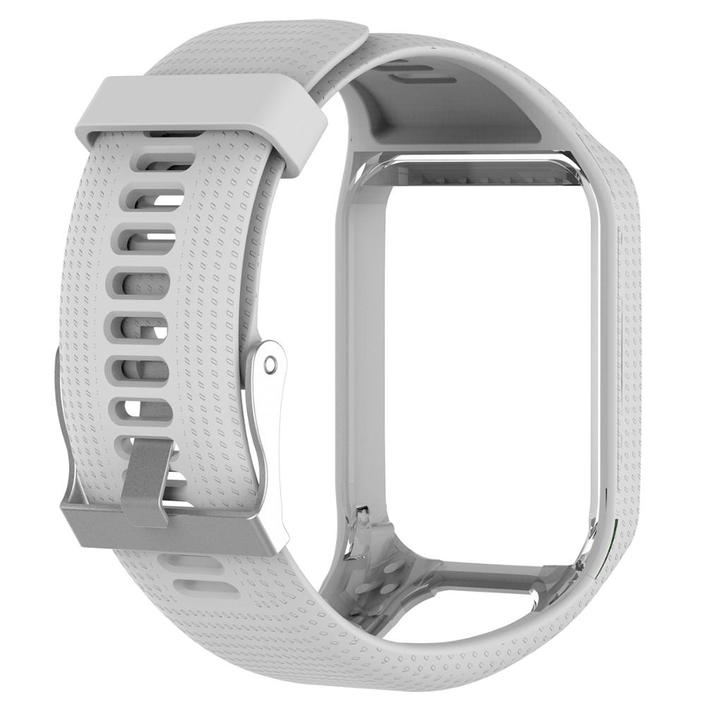 Silikon Band Strap Für Tomtom Runner 2/3 Sport Uhrenarmbänder TPE Handgelenk Gurt Für Tomtom Adventurer/Golfer 2/Funken/3 musik Armband: White