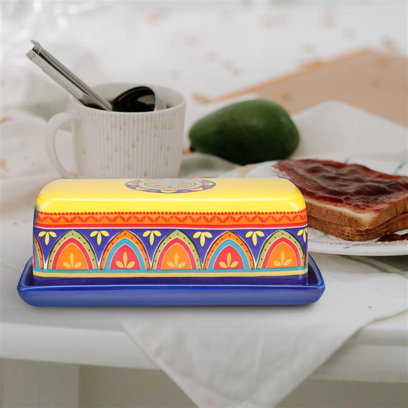 Beurrier Style américain, boîte à beurre en céramique délicate, conteneur à beurre, porte-beurre, assiette à outils, stockage de fromage, 1 pièce