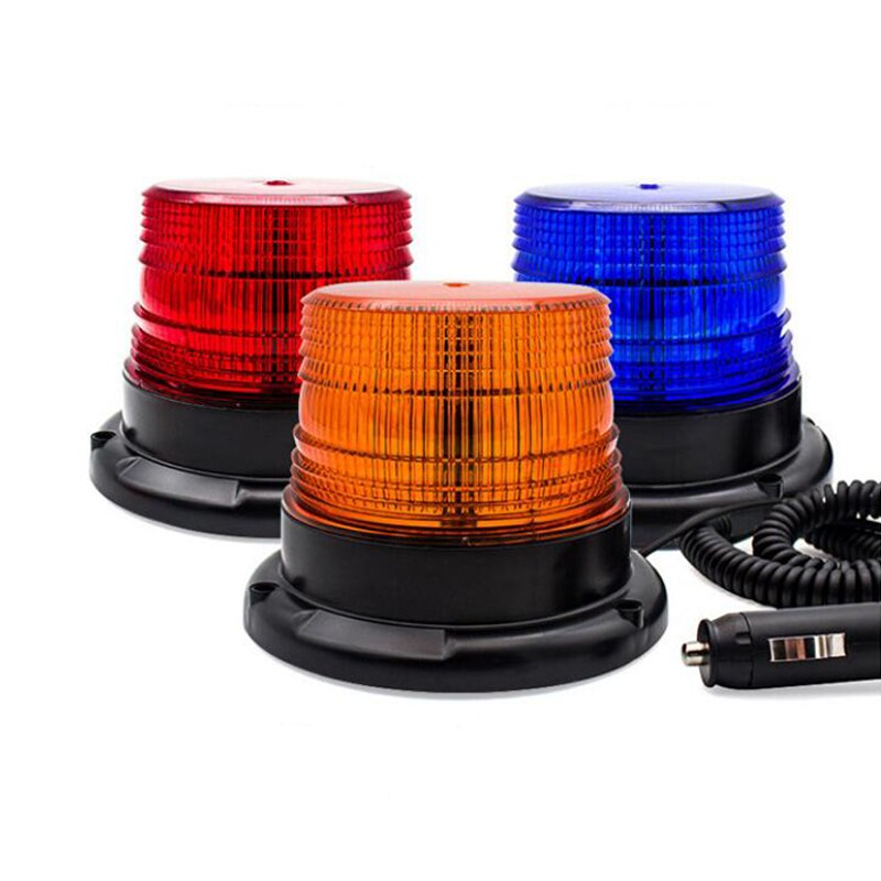 Dc 12v-80v strobe billed blinkande varningslampa säkerhetsljus nödblixt indikeringslampa rund takbox blixt ljd 001: Blå