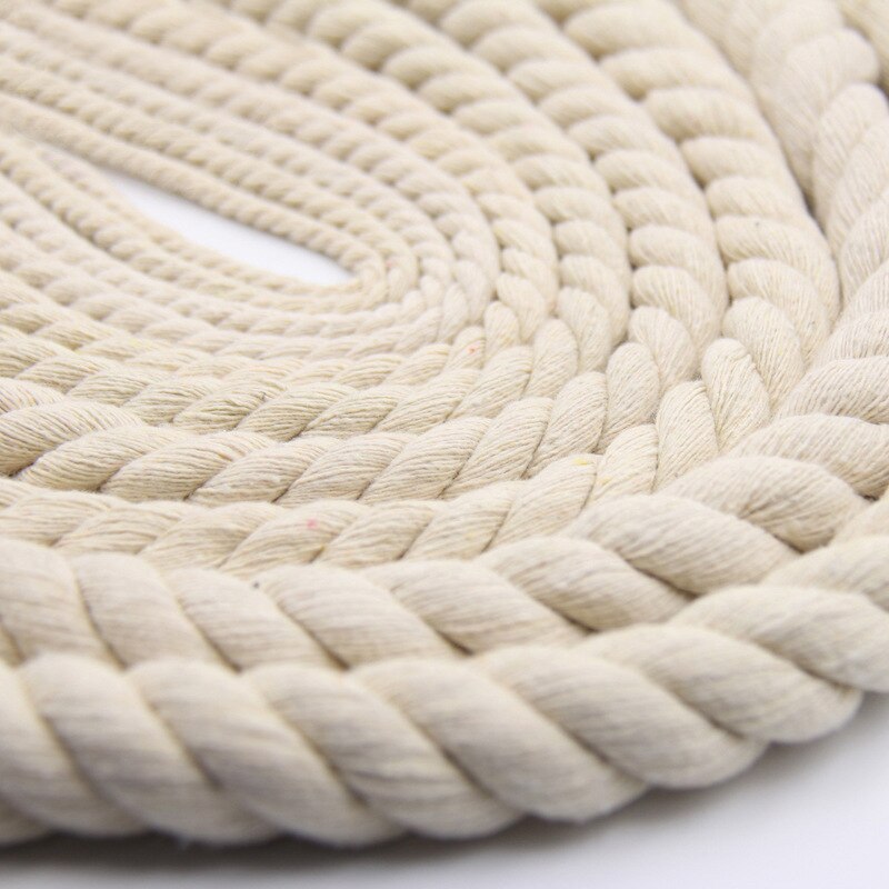Cordón de macramé de 3mm-15mm, hilo de algodón trenzado para cuerda Beige Natural hecha a mano, accesorios de decoración para el hogar