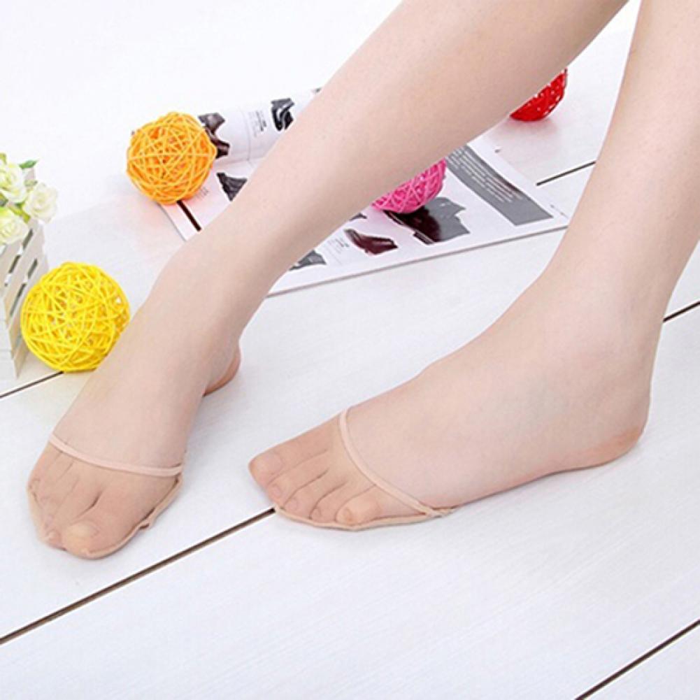 1Pair High Heels Cushions Anti-slip Silicone Dotted Invisible Forefoot Insoles