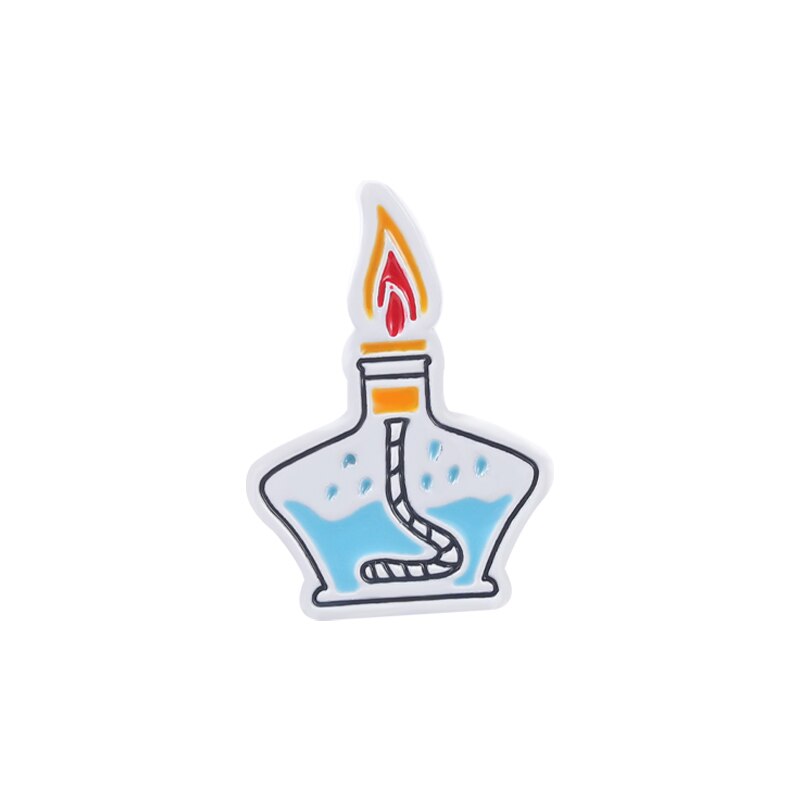Broches de laboratoire en émail, lampe à alcool, Microscope, thermomètre, broches, accessoires, sac à dos, bijoux pour étudiant,: style-1