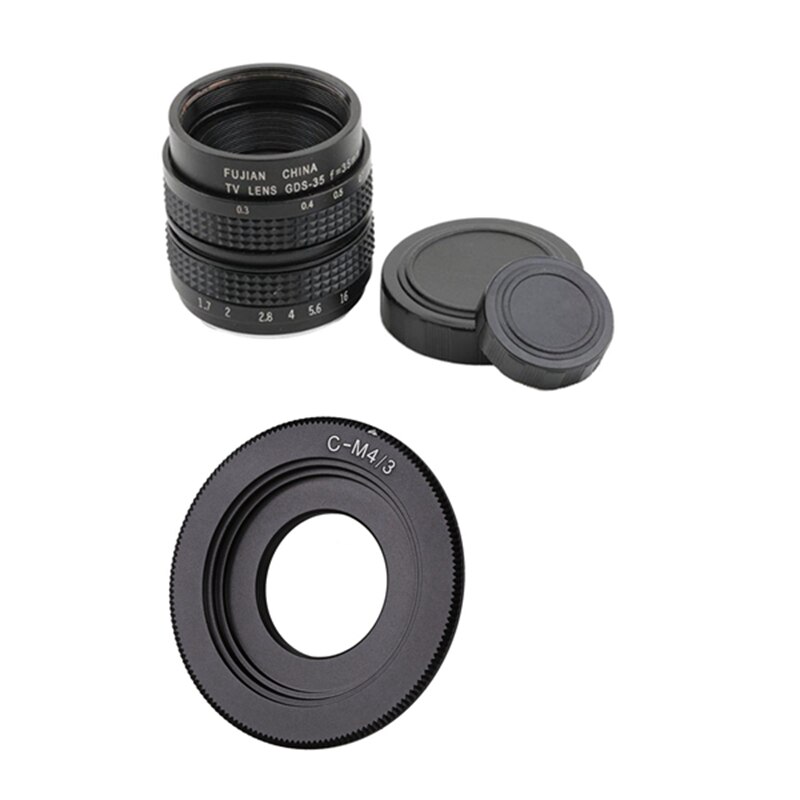 Televisie Tv Lens/Cctv Lens Voor C Mount Camera 35Mm F1.7 In Black & Zwarte C Mount Lens voor Micro-4/3 Adapter E-P1