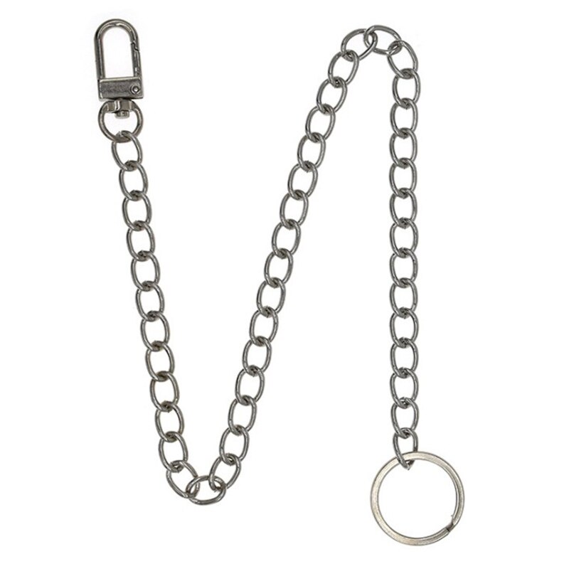 Rock Punk crochet pantalon pantalon taille lien ceinture chaîne métal portefeuille argent chaîne hommes et femmes taille bijoux: 12