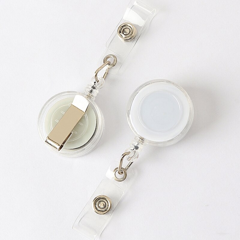 Retractable Badge Reel for Company Factory Workers Staff Work ID Card Holder Hospital Nurse Doctor Badge Holder Certificate Clip: 1pc white