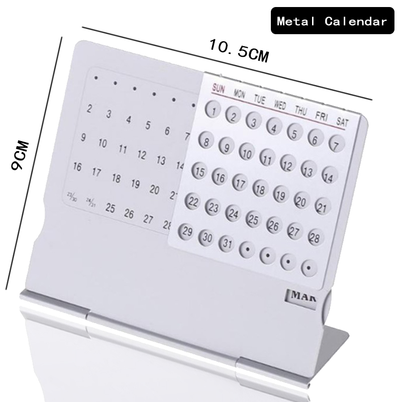 Calendrier anglais perpétuel Unique de 100 ans, Table de bureau en alliage d&#39;aluminium: Default Title