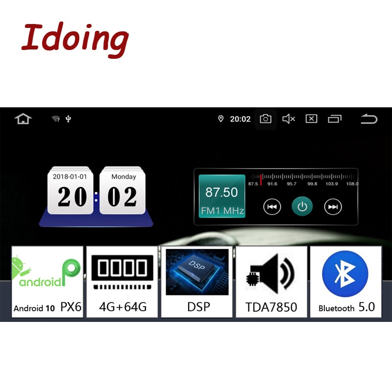 Idoing Erhalten Android 10 PX6 Auto Radio Multimed... – Grandado