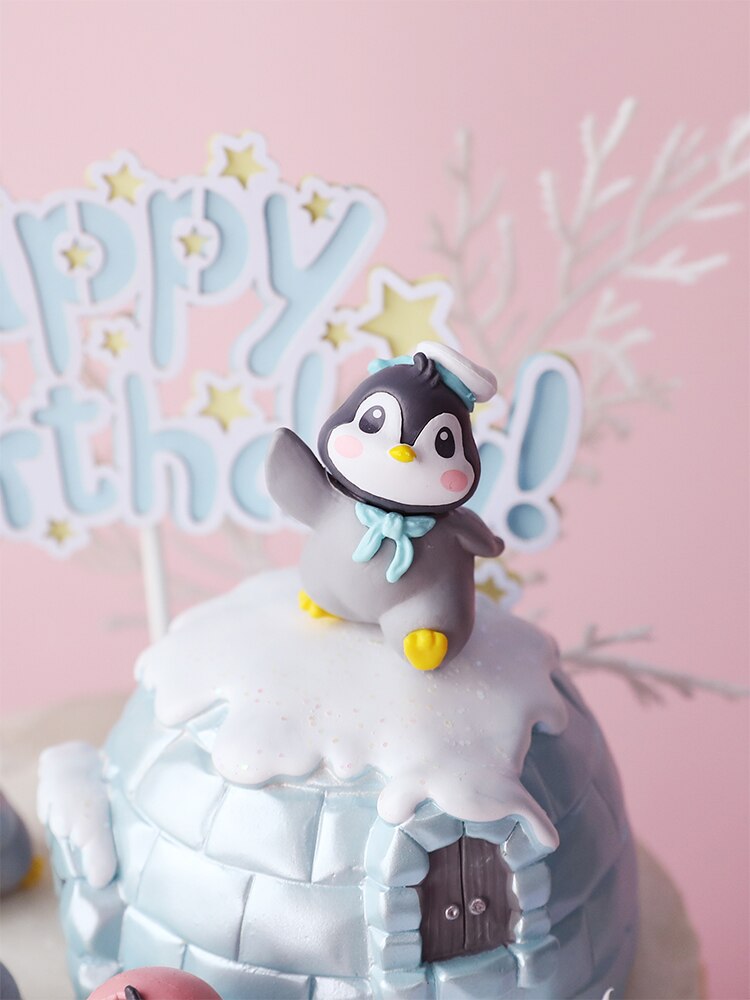 Sneeuwvlok pinguïns decoratie iglo jongen meisje ster taart toppers voor kinderen verjaardagsfeestje benodigdheden valentijn bakken zoet