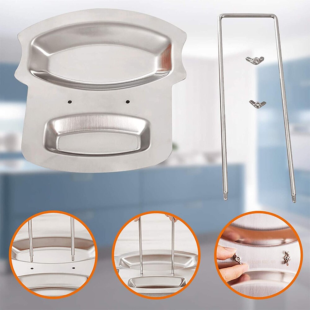 Spoon Rest Pot Lid Holder Stainless Steel Rack Pan Cover Stand Organizer Kitchen Dining Tableware Accessorie Stove Storage Shelf