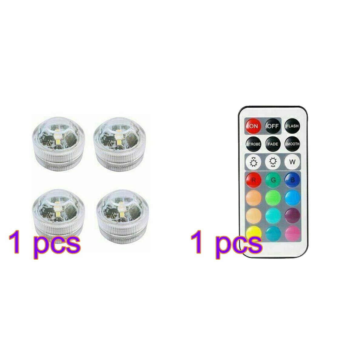 1PC Pool Lights Remote RGB Submersible Light Battery Operate Underwater Swimming Pool Waterproof Lamp Swimming Pool Accessories: 1 pcs with Control