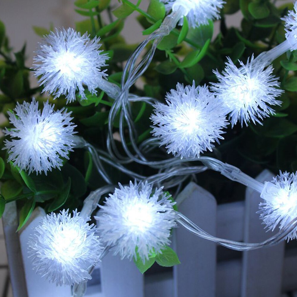 10/6/3/2m kerst led sneeuwbal lichtsnoer feeën guirlande lamp voor bruiloften, kerstmis, thuisfeesten, binnen- en buitendecoratie: Wit / 6m 40 leds