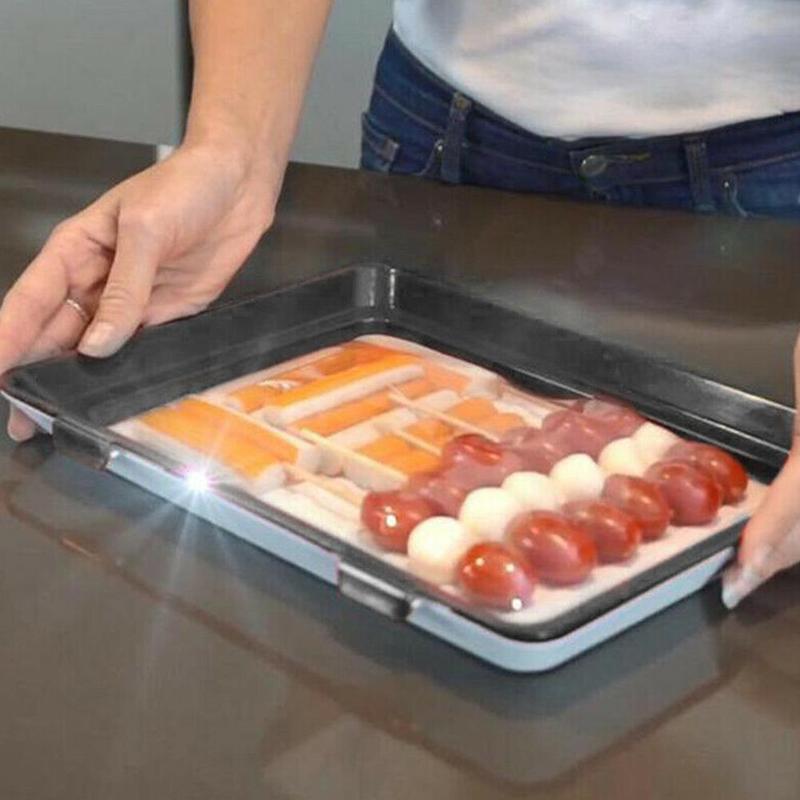 Preservação de alimentos geladeira bandeja vácuo saudável cozinha ferramentas recipiente armazenamento conjunto manter espaçador organizador