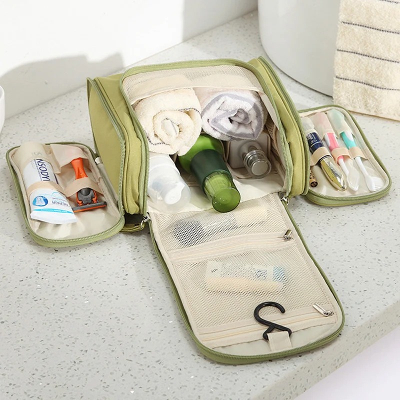 Travel Bag Portable Cosmetic Makeup Bags Toiletry Hanging zip Organizer Storage Case Pouch Traveling double open wash Bag pack
