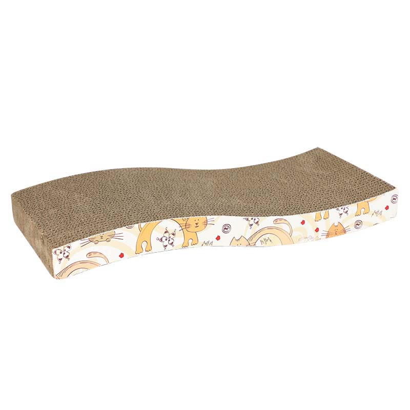 Scratcher Lounge Handgemaakte Katten Kitten Scratcher Krabpaal Interactieve Gegolfd Papier Speelgoed Voor Pet Cat Training: S shape