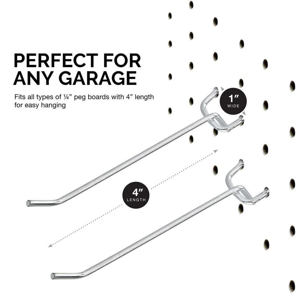 50pcs Pegboard Hooks Universal Fit Assortment Stainless Steel Pegboard Accessories Peg Hooks With Metal Hooks Set Peg Lock