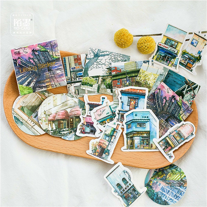 46 Pcs/pack voyage paysage papier enveloppe Style européen Message carte lettre stationnaire stockage papier autocollant