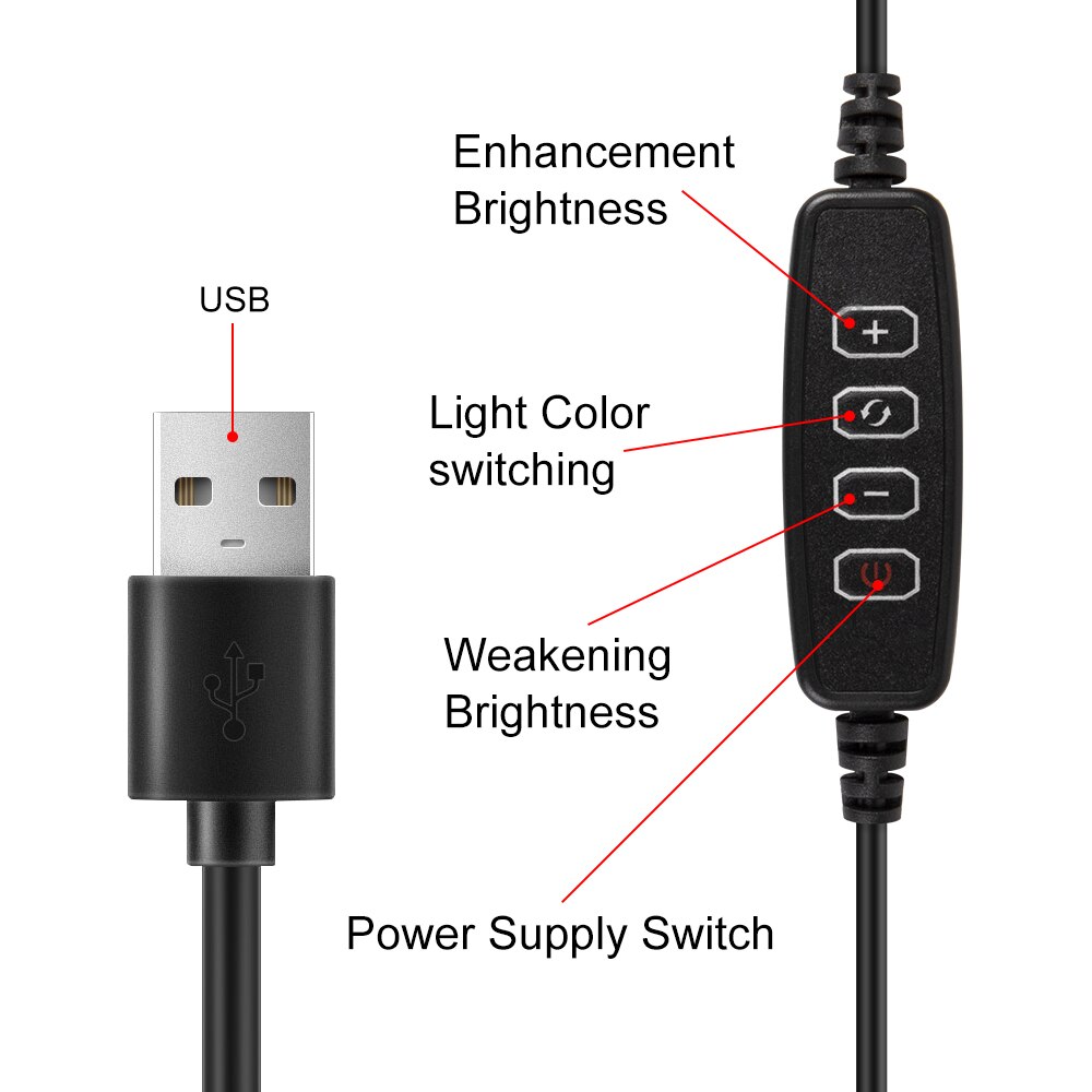 LED Makeup Light Ring 5500K Dimmable Photographic Lighting With Tripod Stand LED Lamps Selfie Phone Ring Light For Video Camera