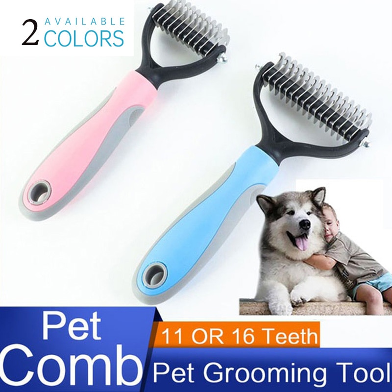 quita pelos gato y perros mascotas suministros para perros Eliminación de pelo de mascotas peine Deshedding cepillo para enmarañado Pelo Largo rizado gato perro Detangler aseo herramienta