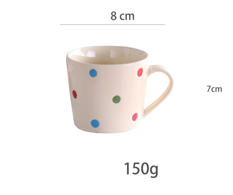 Bästsäljande prickig kopp söt keramisk kopp mugg personlighetstrend kopp hushållsmjölk frukost kaffekopp: 6