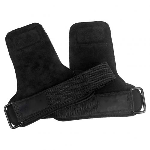 1 paar Gewicht Heben Handschuhe Gym Verstellbare, Gepolsterte Handgelenk Wraps Unterstützung Palm Protector Heavy Duty Riemen Bodybuilding: Black