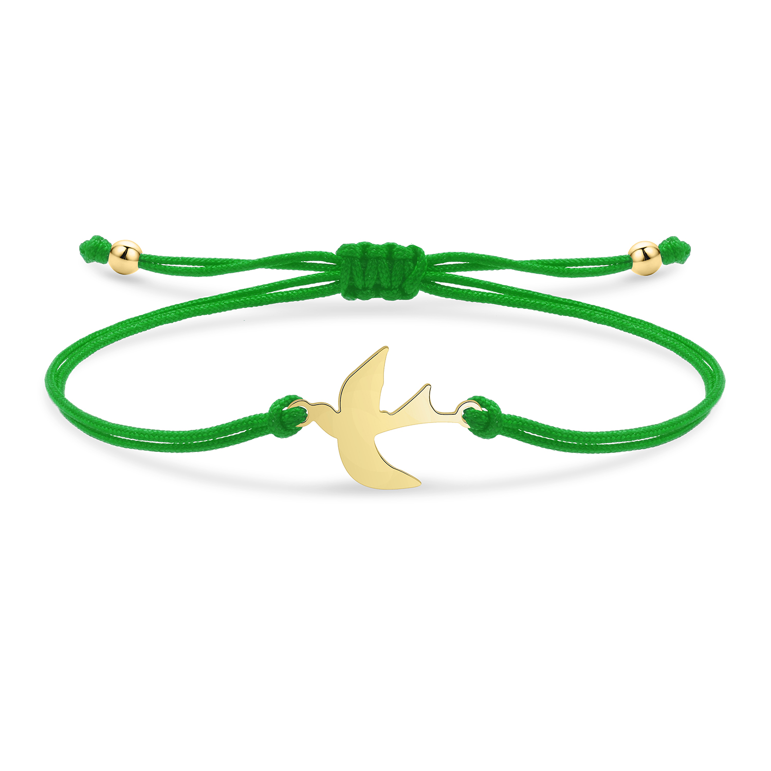 Roestvrijstalen Mooie Zwaluw Bedelarmband Vrouwen Wilde Dieren Rood Roze Blauw Grijs Groen Paars String Handgemaakte Sieraden Cadeau: Licht Geel Goud Kleur