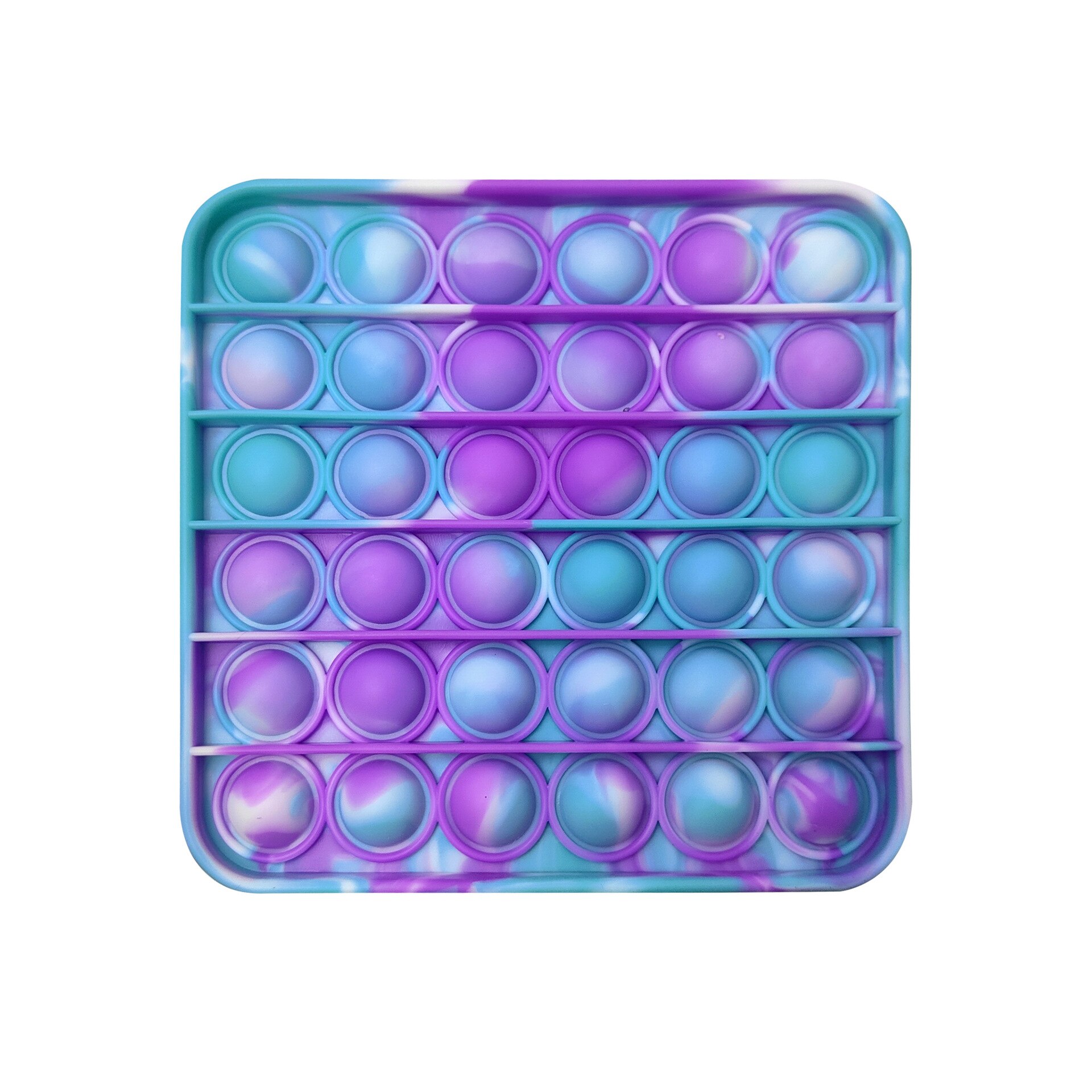 Rainbow Push Bubble Pops Fidget Sensory Toy for Autisim Special Needs Anti-stress Game Stress Relief Squishy Pops It Fidget Toys: Square-C