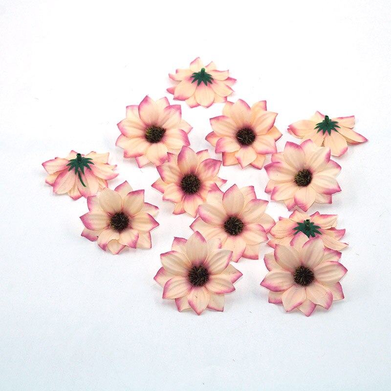 20 stykker kunstige blomster 6 cm silkerose blomster til familie bryllup dekoration krans scrapbog håndværk blomst diy: 8