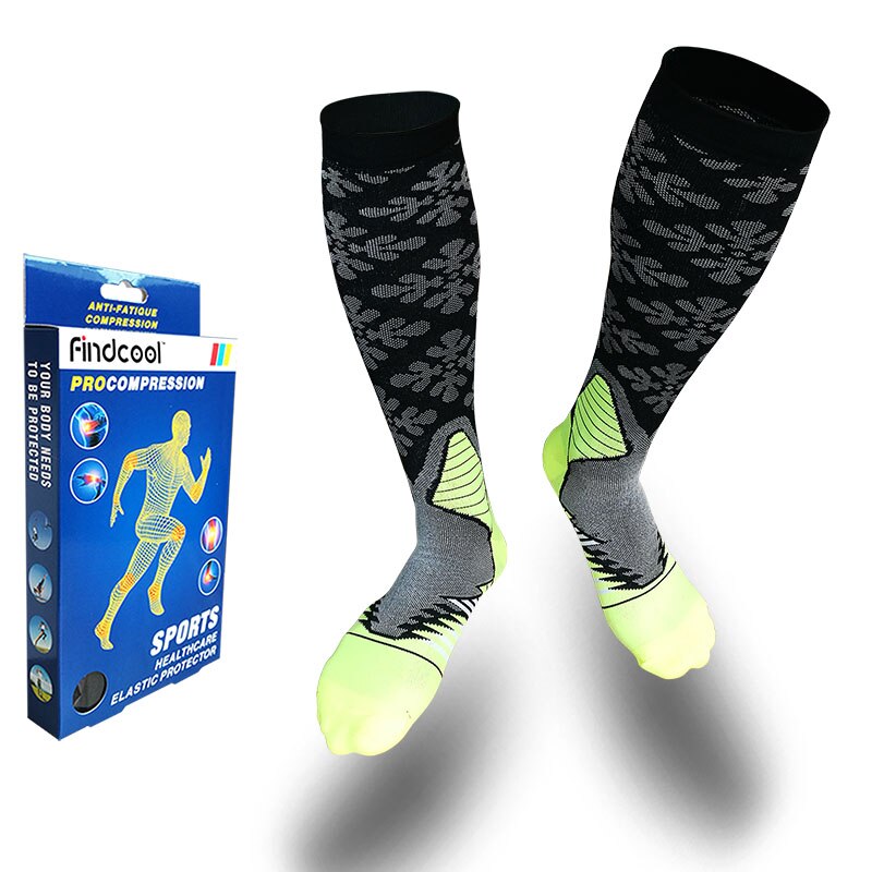 FINDCOOL Absolvierte Kompression Socken Für Krankenschwestern Radfahren Läufer Fitness Gewichtheben Mutterschaft Lehrer Für Mann Frauen: Green / EUR 41-44