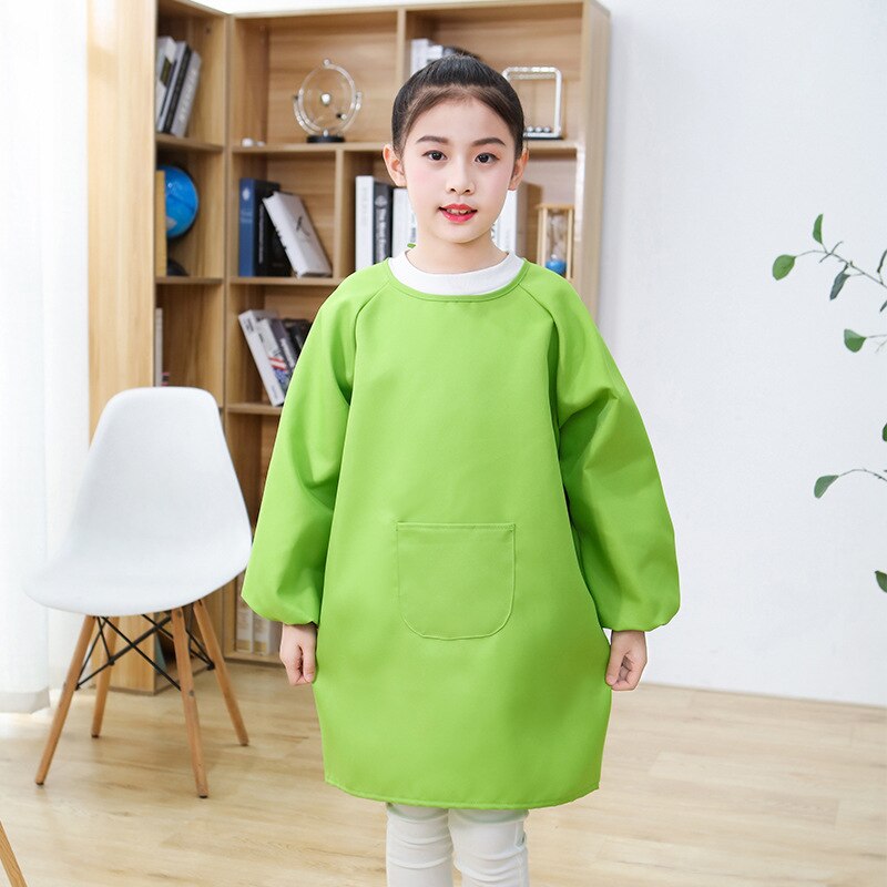 Children's Painting Drawing Clothes Polyester Breathable Smock Kindergarten Kids Long-Sleeve Aprons Print Logo: 5 / L