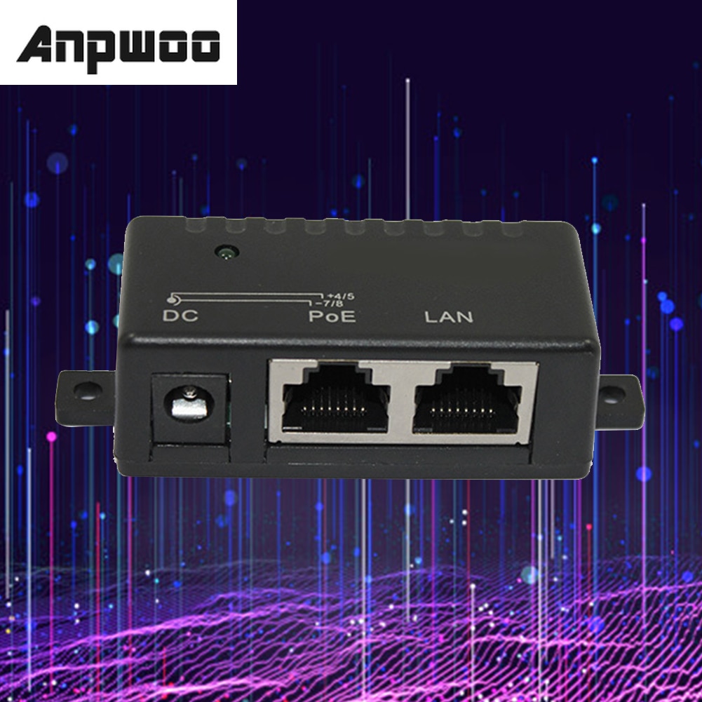 ANPWOO 1000Mbps 5V 12V 24V 48V/1A POE Injector Power Splitter for IP Camera POE Adapter Module Accessories