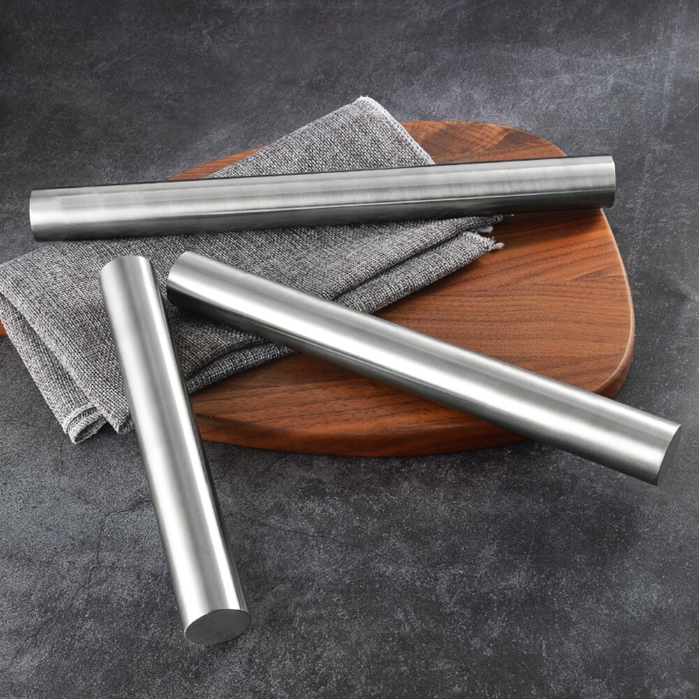Stainless Steel Rolling Pin Non-stick Pastry Dough Roller Bake Pizza Noodles Cookie Pie Making Baking Tools Kitchen Tool