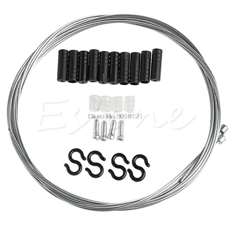 Front & Rear Inner Outer Wire Gear Brake Cable Set Bike Bicycle Shifter Cable: Black