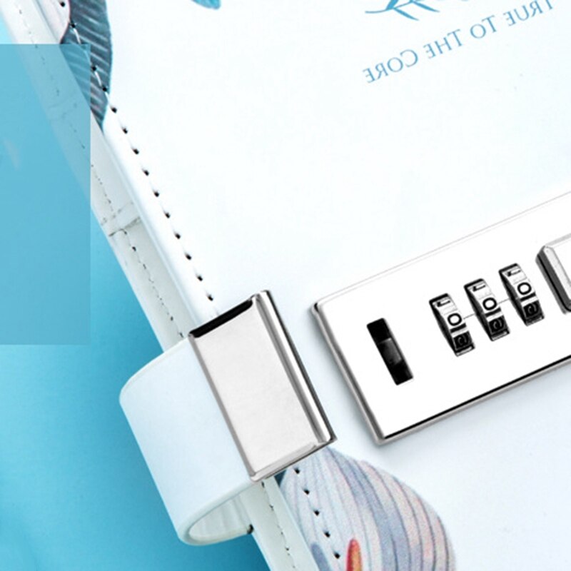 Notepad Sub-Notebook Diary with Lock Hand Book Password Lock Notebook Travel Planner Journal Student Girl Code Lock Note Books O