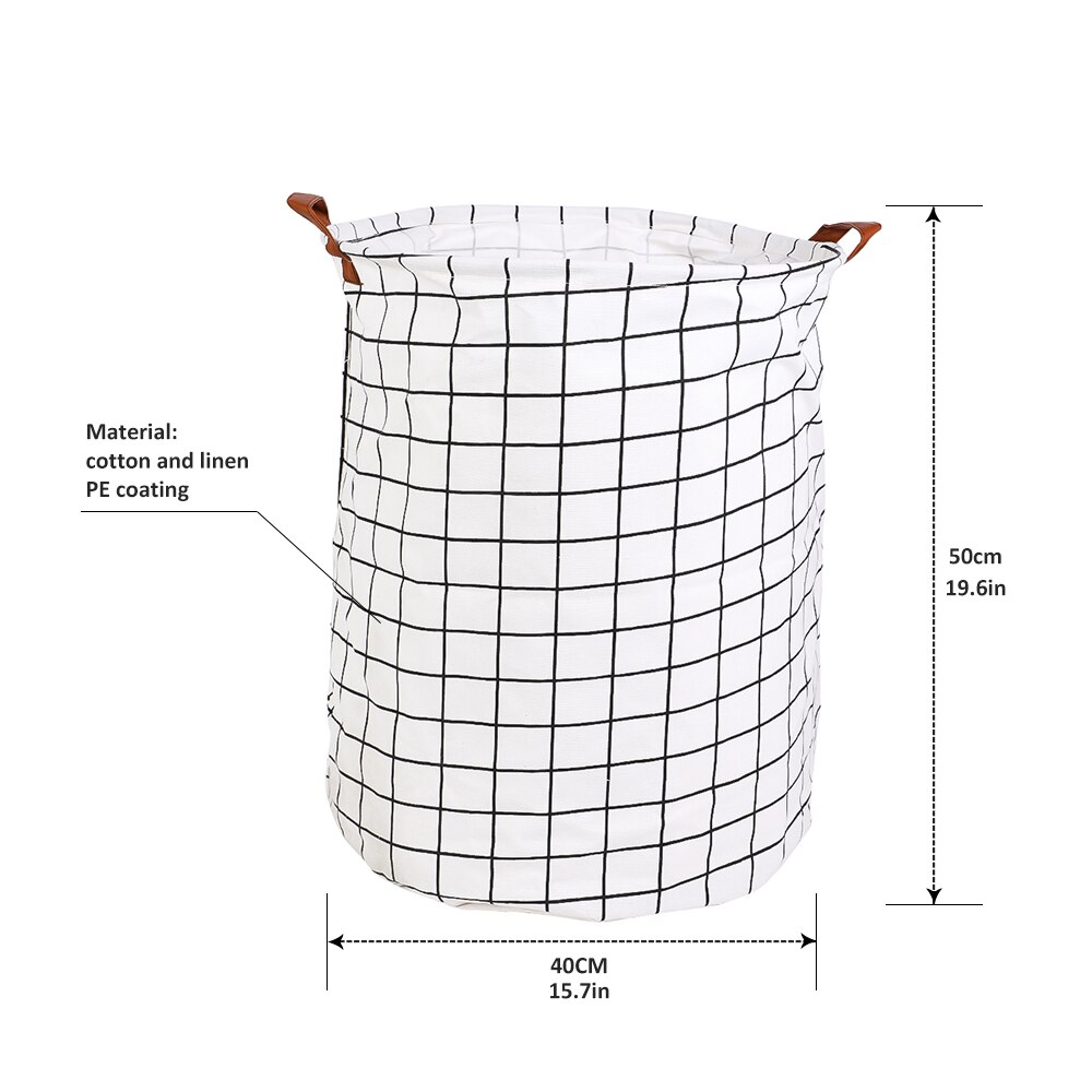 Cesta de ropa sucia plegable de gran capacidad de 40x50cm, bolsa de almacenamiento redondo, cesto grande, soporte plegable para ropa de juguete, organizador de cubos: A 16