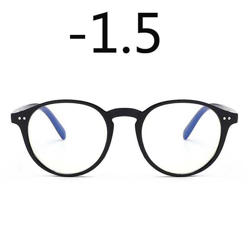 Valmiit likinäköisyyslasit naisten valkoiset ja mustat soikeat kehykset kirkaslinssi näkevät silmälasit 0 -1 -1.5 -2 -2.5 -3 -3.5 -4: Musta  -1.5