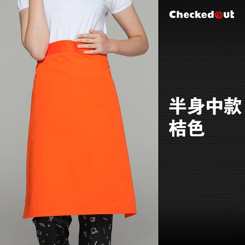 Restaurant chef schort diverse kleur koffie bar serveerster schort huishouden schort: orange