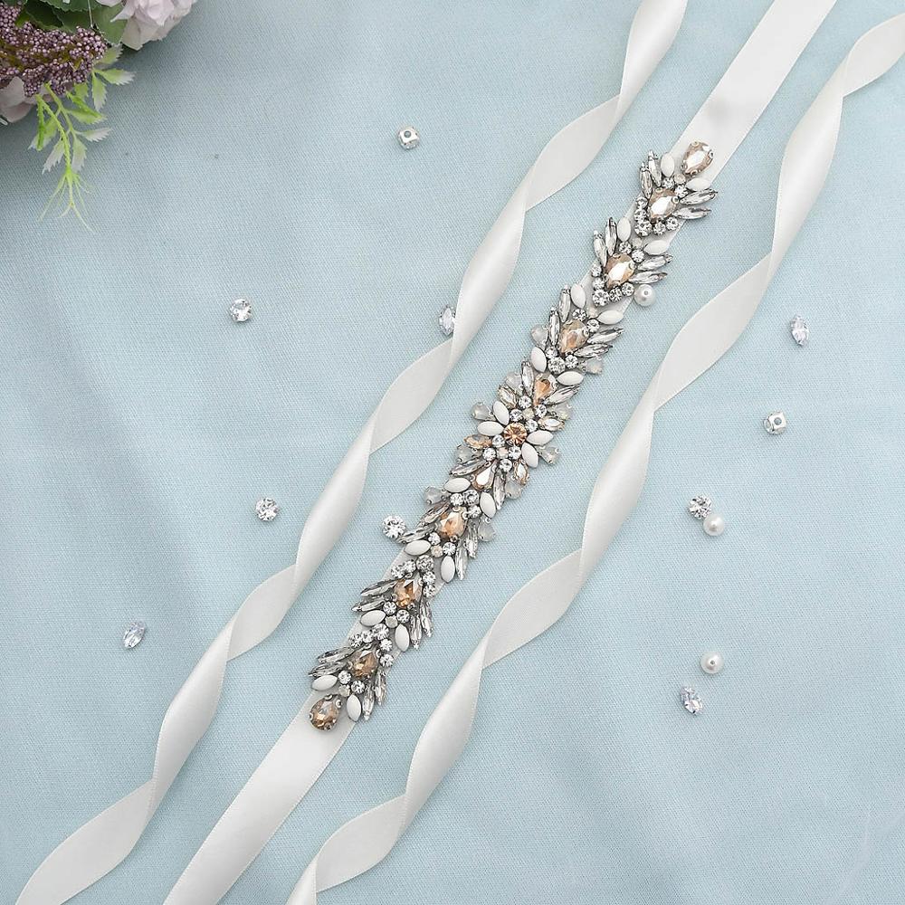 Olomlb luksus brudekjole bælter mange farver brude bælte rhinestones krystal brude sash til bryllup dekoration aften dre