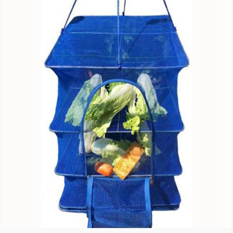 1Pcs Foldable 4 Layers Drying Rack for Vegetable Fish Dishes Mesh Hanging Drying Net Hanging Natural Way to Dry Food