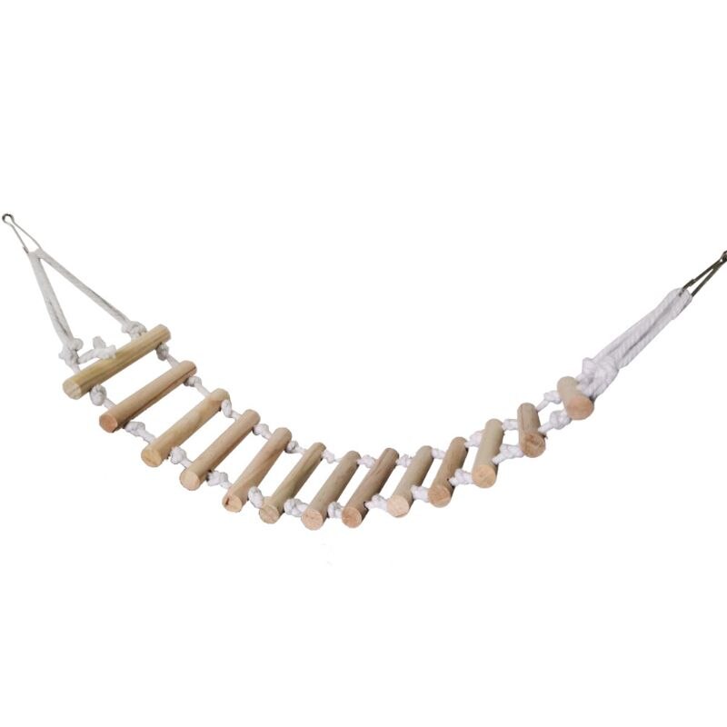 Vogel Houten Ladder Bridge Hamster Klimtouw Ladder Speelgoed Eenvoudige Installatie Ideaal Voor Kleine Tot Middelgrote Vogels
