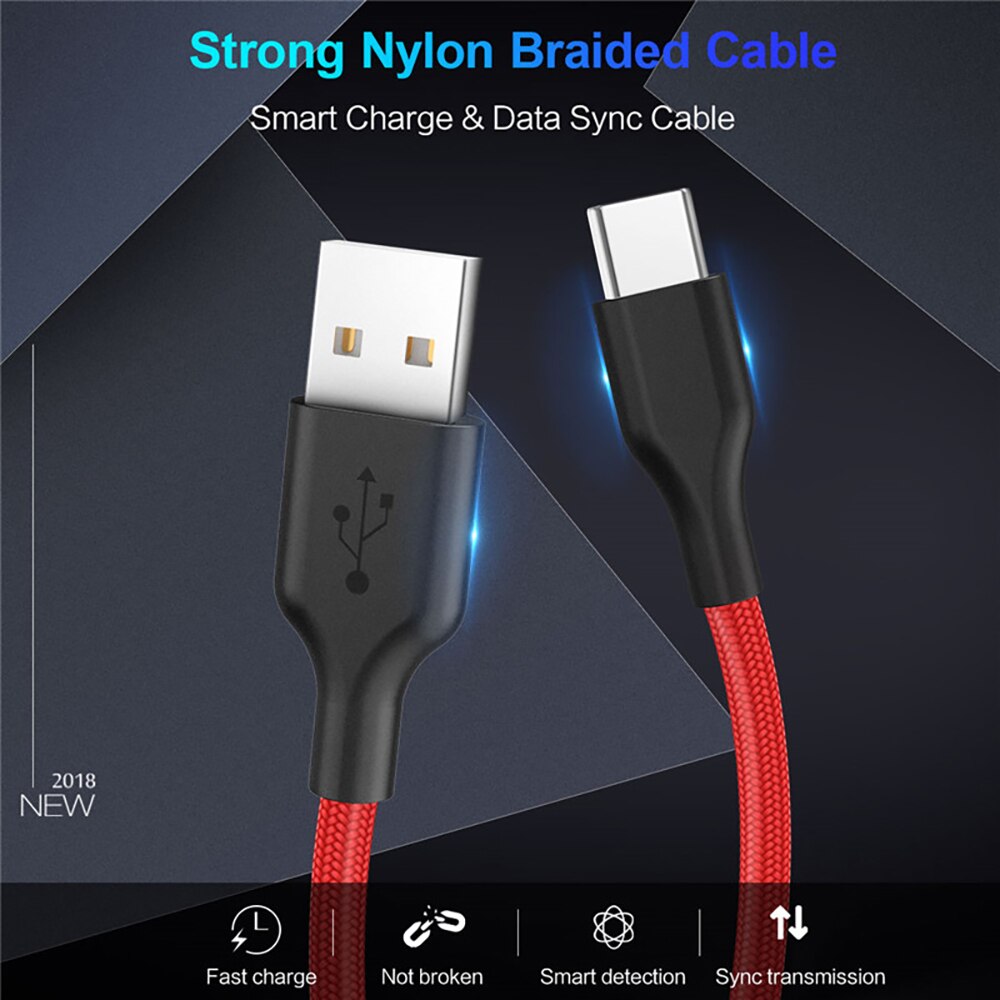 1m 2m tipo c cabo para huawei p30 pro carregamento rápido do telefone fio usb c cabo para samsung s9 s8 s10 tipo c 3a carregador