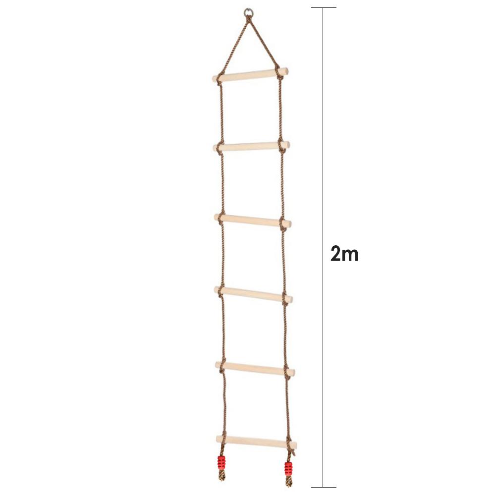 Échelle de corde en bois à plusieurs échelons, corde de sport sûre, balançoire, connecteur rotatif, outils, activité pour enfants, jeu d'escalade