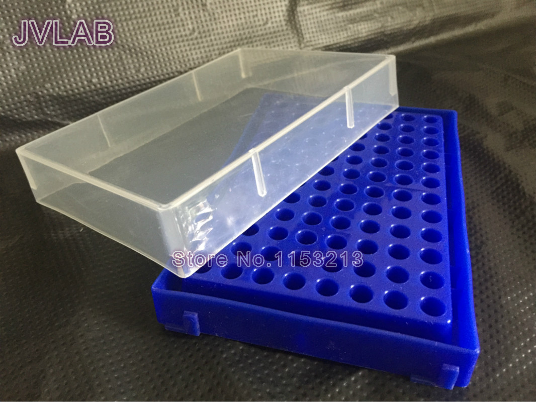 Plastic PCR Tube Box 0.2ml With 96 Holes, Laboratory Centrifuge Tube Box, Frozen Tube Storage Box, DNA Sample Tube Box 5pcs/lot