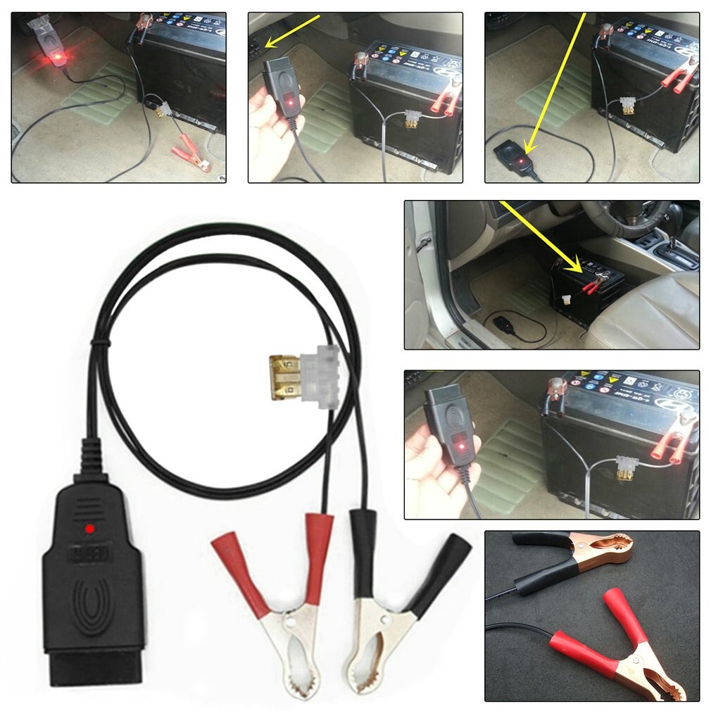 Herramienta de reemplazo de batería de coche eléctrico auxiliar de ordenador automático dispositivo de memoria de apagado OBD herramienta de diagnóstico y conectores de coche