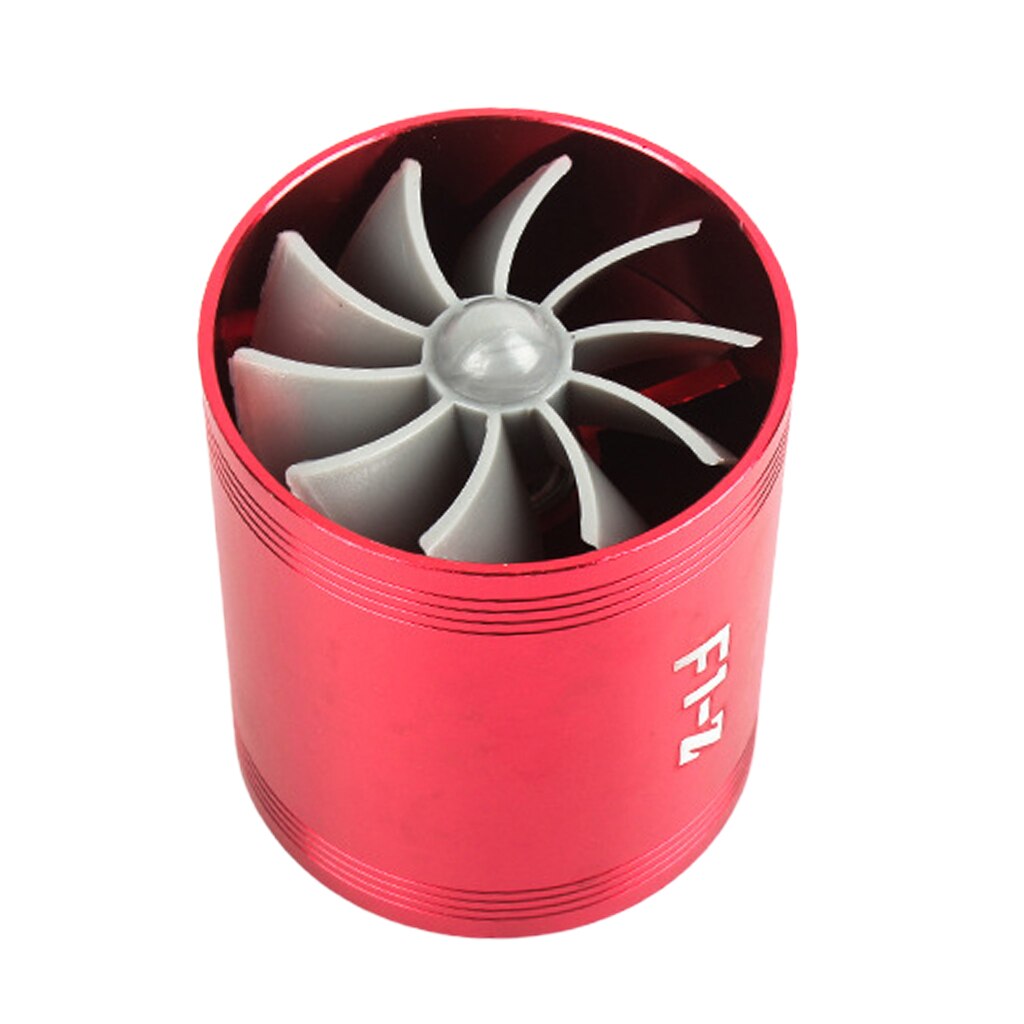 Universal Car Turbocharger Twin Fan Super Charger Turbo Easy installation: Red