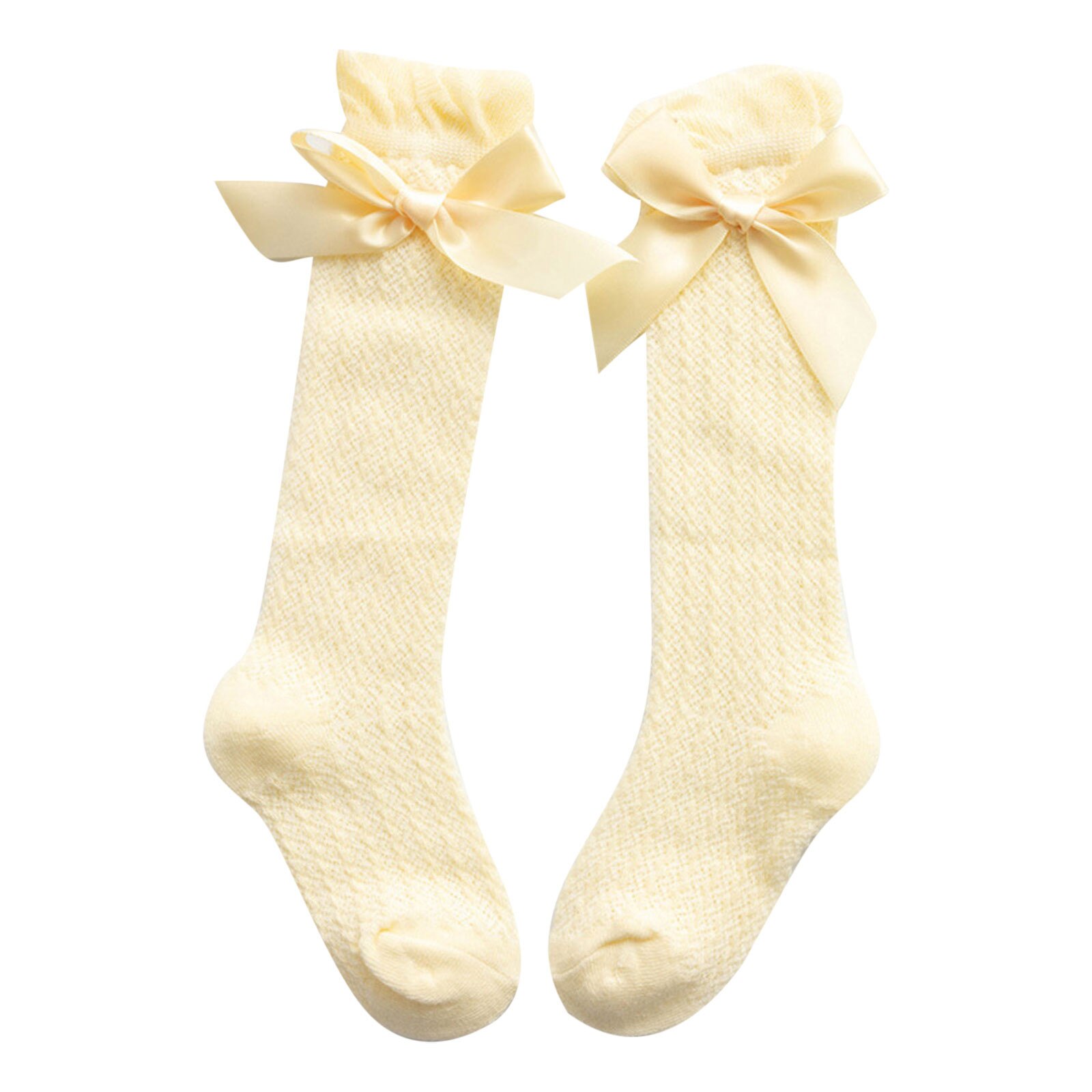 Kids Sokken Baby Meisjes Kniehoge Socking Katoen Zachte Kant Kinderen Sokken Prinses 0-3Yrs Peuter Meisje Beenwarmers Party: Yellow